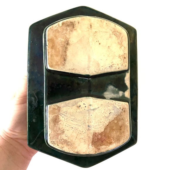 Vintage Green Embossed Floral Planter Pottery - Picture 3 of 4